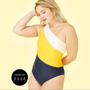 Summersalt sidestroke color block bathing suit